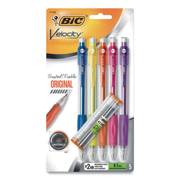 BIC® Velocity Original Mechanical Pencil, 0.7 Mm, Hb (#2), Black Lead, Assorted Barrel Colors, 5-pack freeshipping - TVN Wholesale